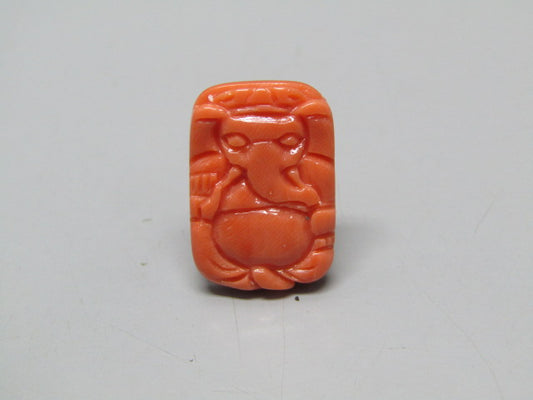 Natural Calcareous Coral 7.62 Ct Japani Carving Ganesh Report No. CSP0033733