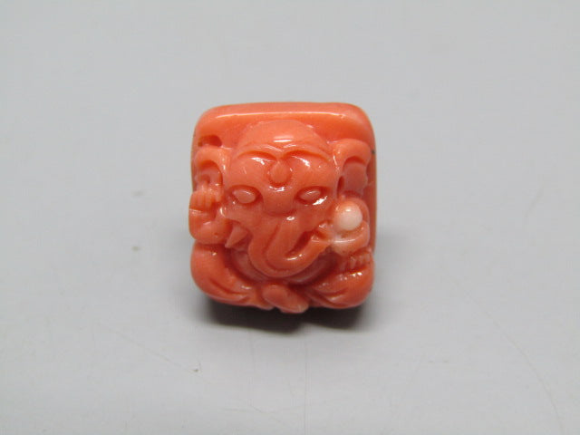 Natural Calcareous Coral 15.38 Ct Japani Carving Ganesh Report No. CSP0033734