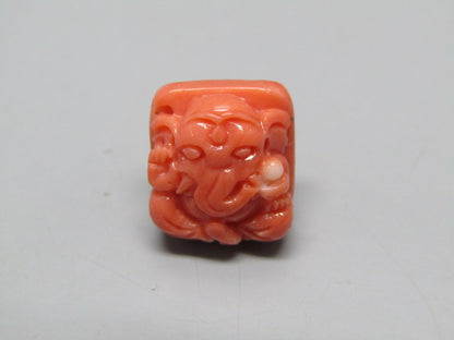 Natural Calcareous Coral 15.38 Ct Japani Carving Ganesh Report No. CSP0033734