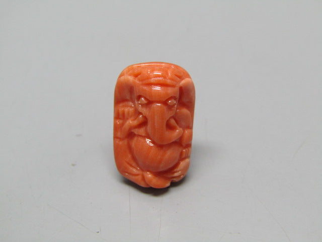 Natural Calcareous Coral 7.05 Ct Japani Carving Ganesh Report No. CSP0033736