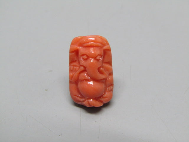 Natural Calcareous Coral 5.49 Ct Japani Carving Ganesh Report No. CSP0033737