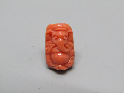 Natural Calcareous Coral 5.49 Ct Japani Carving Ganesh Report No. CSP0033737