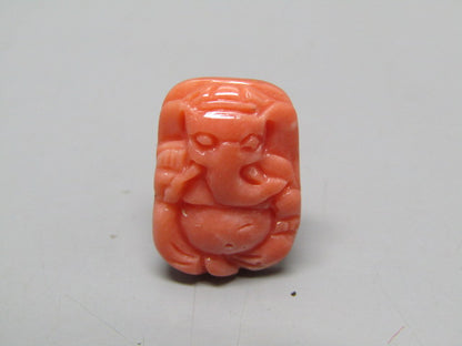 Natural Calcareous Coral 9.02 Ct Japani Carving Ganesh Report No. CSP0033738