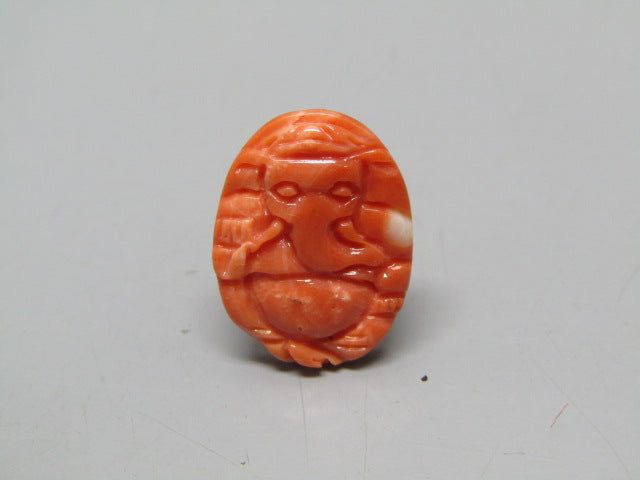 Natural Calcareous Coral 6.03 Ct Japani Carving Ganesh Report No. CSP0033739