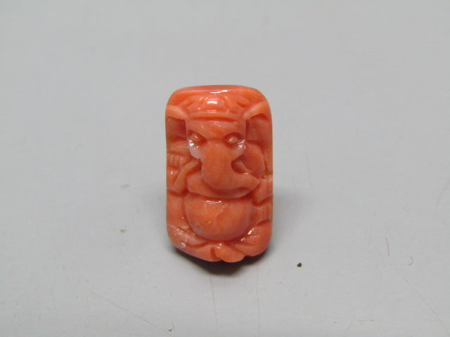Natural Calcareous Coral 6.6 Ct Japani Carving Ganesh Report No. CSP0033740