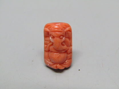 Natural Calcareous Coral 6.6 Ct Japani Carving Ganesh Report No. CSP0033740