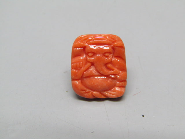Natural Calcareous Coral 5.38 Ct Japani Carving Ganesh Report No. CSP0033741