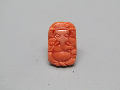 Natural Calcareous Coral 5.47 Ct Japani Carving Ganesh Report No. CSP0033744