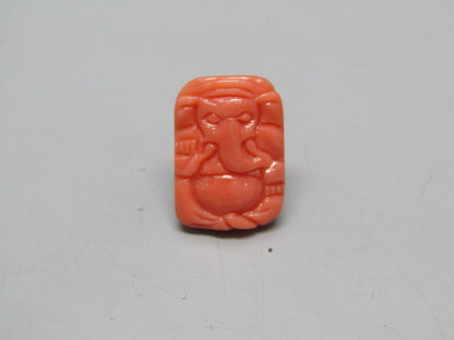 Natural Calcareous Coral 5.16 Ct Japani Carving Ganesh Report No. CSP0033745