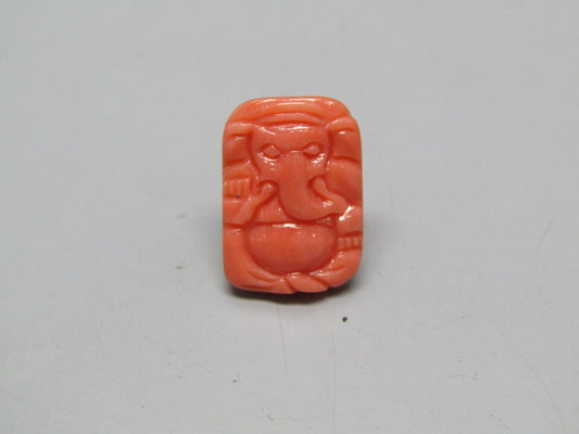 Natural Calcareous Coral 5.16 Ct Japani Carving Ganesh Report No. CSP0033745