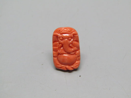 Natural Calcareous Coral 4.09 Ct Japani Carving Ganesh Report No. CSP0033746