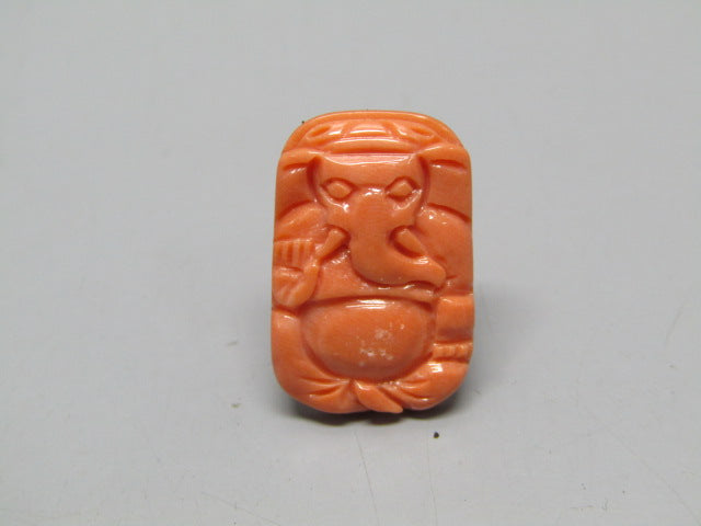 Natural Calcareous Coral 9.51 Ct Japani Carving Ganesh Report No. CSP0033748