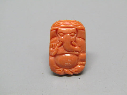 Natural Calcareous Coral 9.51 Ct Japani Carving Ganesh Report No. CSP0033748