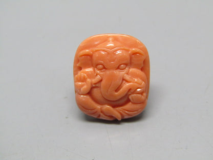 Natural Calcareous Coral 11.73 Ct Japani Carving Ganesh Report No. CSP0033749