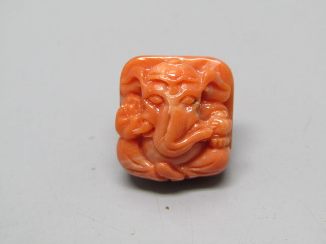 Natural Calcareous Coral 19.77 Ct Japani Carving Ganesh Report No. CSP0033750
