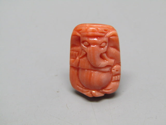 Natural Calcareous Coral 9.65 Ct Japani Carving Ganesh Report No. CSP0033752