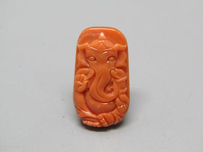 Natural Calcareous Coral 13.14 Ct Japani Carving Ganesh Report No. CSP0033756