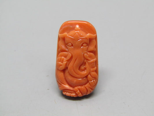 Natural Calcareous Coral 13.14 Ct Japani Carving Ganesh Report No. CSP0033756