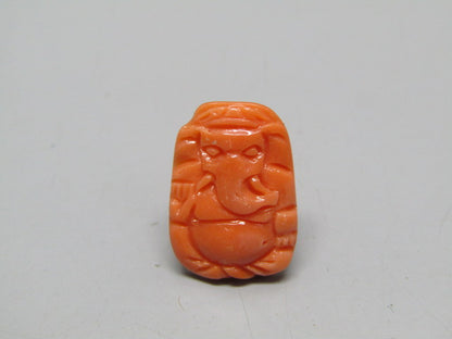 Natural Calcareous Coral 6.6 Ct Japani Carving Ganesh Report No. CSP0033757