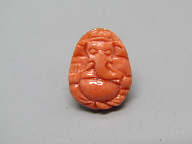 Natural Calcareous Coral 6.69 Ct Japani Carving Ganesh Report No. CSP0033758
