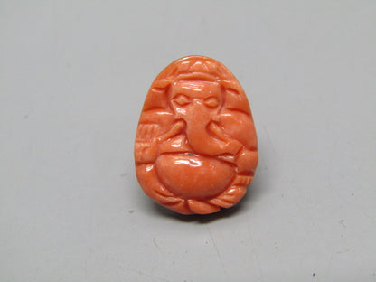 Natural Calcareous Coral 6.69 Ct Japani Carving Ganesh Report No. CSP0033758