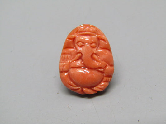 Natural Calcareous Coral 6.69 Ct Japani Carving Ganesh Report No. CSP0033758