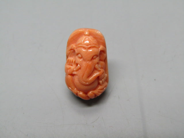 Natural Calcareous Coral 10.49 Ct Japani Carving Ganesh Report No. CSP0033759