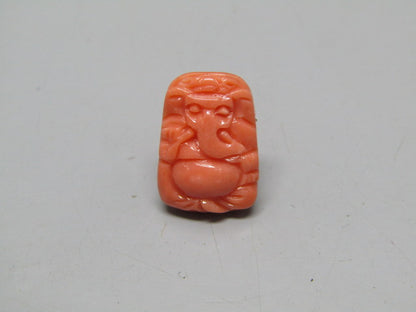Natural Calcareous Coral 6.63 Ct Japani Carving Ganesh Report No. CSP0033760