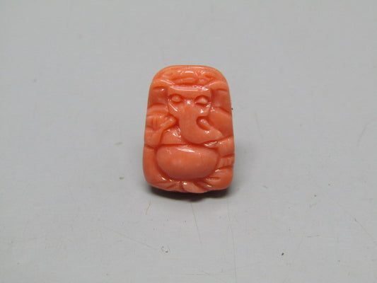 Natural Calcareous Coral 6.63 Ct Japani Carving Ganesh Report No. CSP0033760