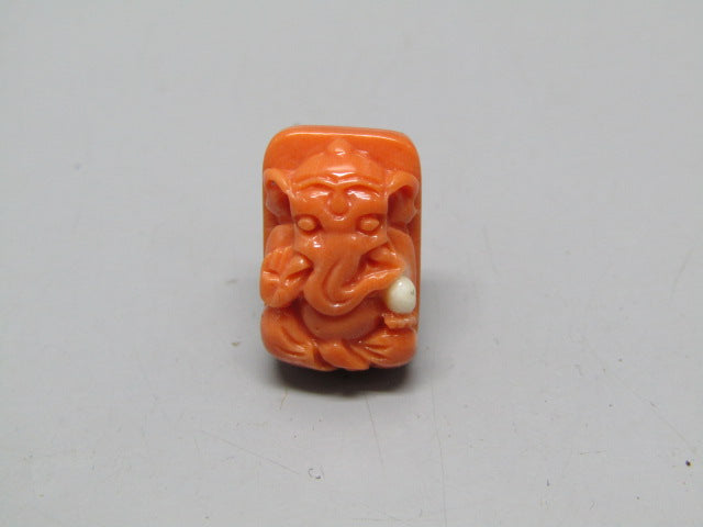 Natural Calcareous Coral 10.9 Ct Japani Carving Ganesh Report No. CSP0033763