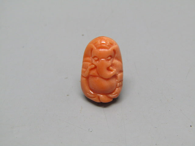 Natural Calcareous Coral 6.45 Ct Japani Carving Ganesh Report No. CSP0033764