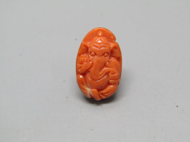 Natural Calcareous Coral 8.9 Ct Japani Carving Ganesh Report No. CSP0033765