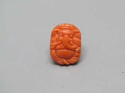 Natural Calcareous Coral 6.23 Ct Japani Carving Ganesh Report No. CSP0033766