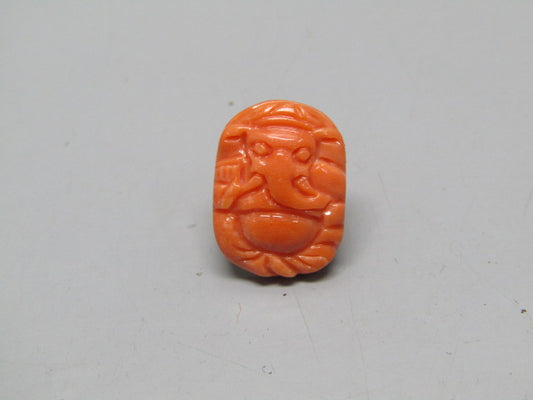 Natural Calcareous Coral 6.23 Ct Japani Carving Ganesh Report No. CSP0033766