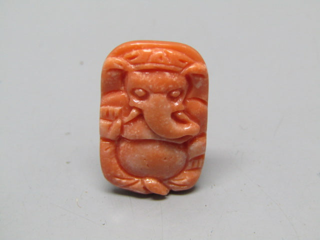 Natural Calcareous Coral 9.96 Ct Japani Carving Ganesh Report No. CSP0033769