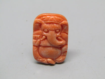 Natural Calcareous Coral 9.96 Ct Japani Carving Ganesh Report No. CSP0033769