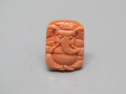 Natural Calcareous Coral 8.48 Ct Japani Carving Ganesh Report No. CSP0033770