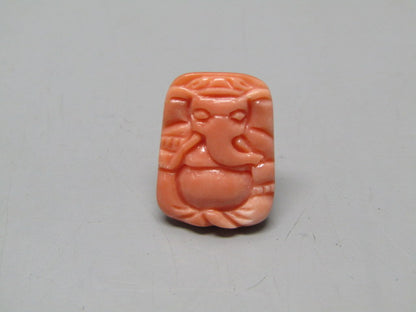 Natural Calcareous Coral 5.54 Ct Japani Carving Ganesh Report No. CSP0033772