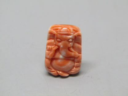Natural Calcareous Coral 8.1 Ct Japani Carving Ganesh Report No. CSP0033773