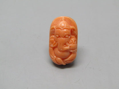 Natural Calcareous Coral 9.08 Ct Japani Carving Ganesh Report No. CSP0033774