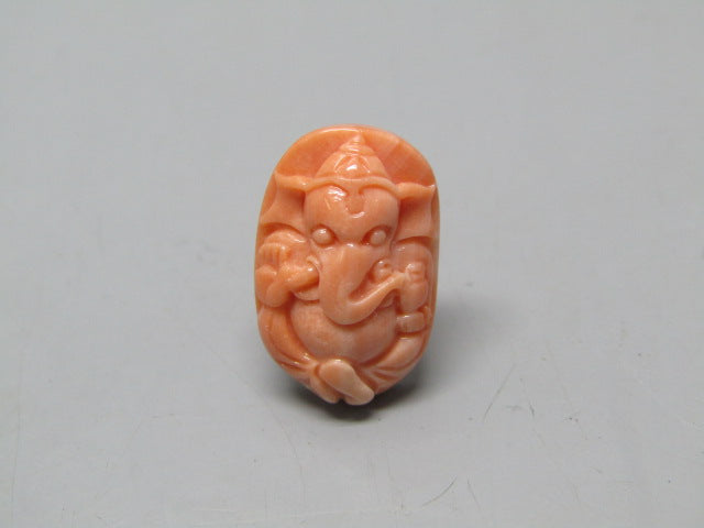 Natural Calcareous Coral 8.18 Ct Japani Carving Ganesh Report No. CSP0033775