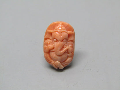 Natural Calcareous Coral 8.18 Ct Japani Carving Ganesh Report No. CSP0033775