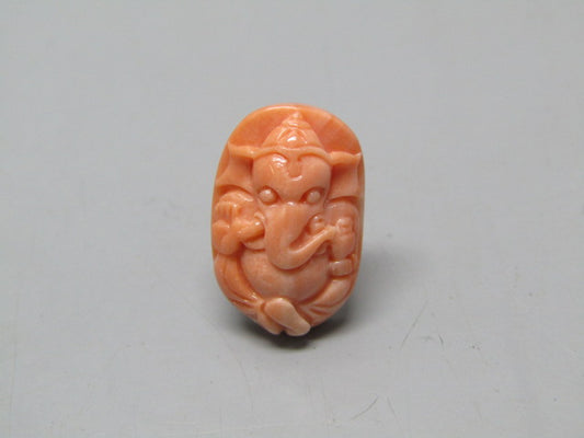 Natural Calcareous Coral 8.18 Ct Japani Carving Ganesh Report No. CSP0033775