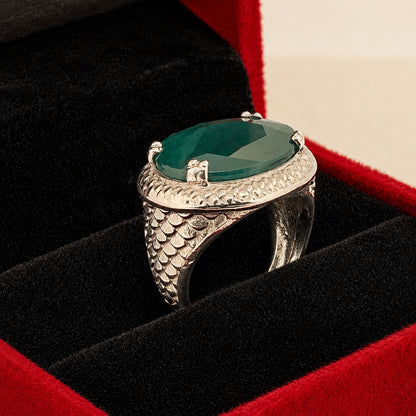 925 Silver Emerald (Panna) Ring