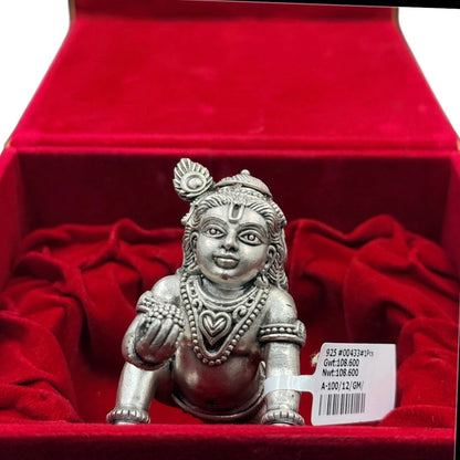 Baby Krishna (Laddoo Gopal) 925 Silver Idol Statue for Home Temples – 108.6 Grams