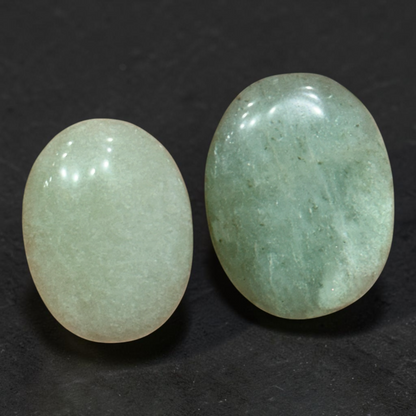 Natural Green Aventurine Palm Stone Pair (Prosperity and Emotional Balance)
