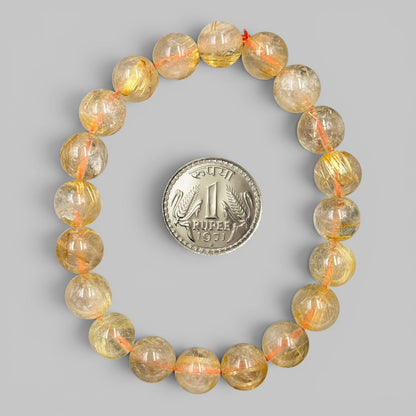 Golden Rutile Quartz Bracelet (Prosperity Crystal)
