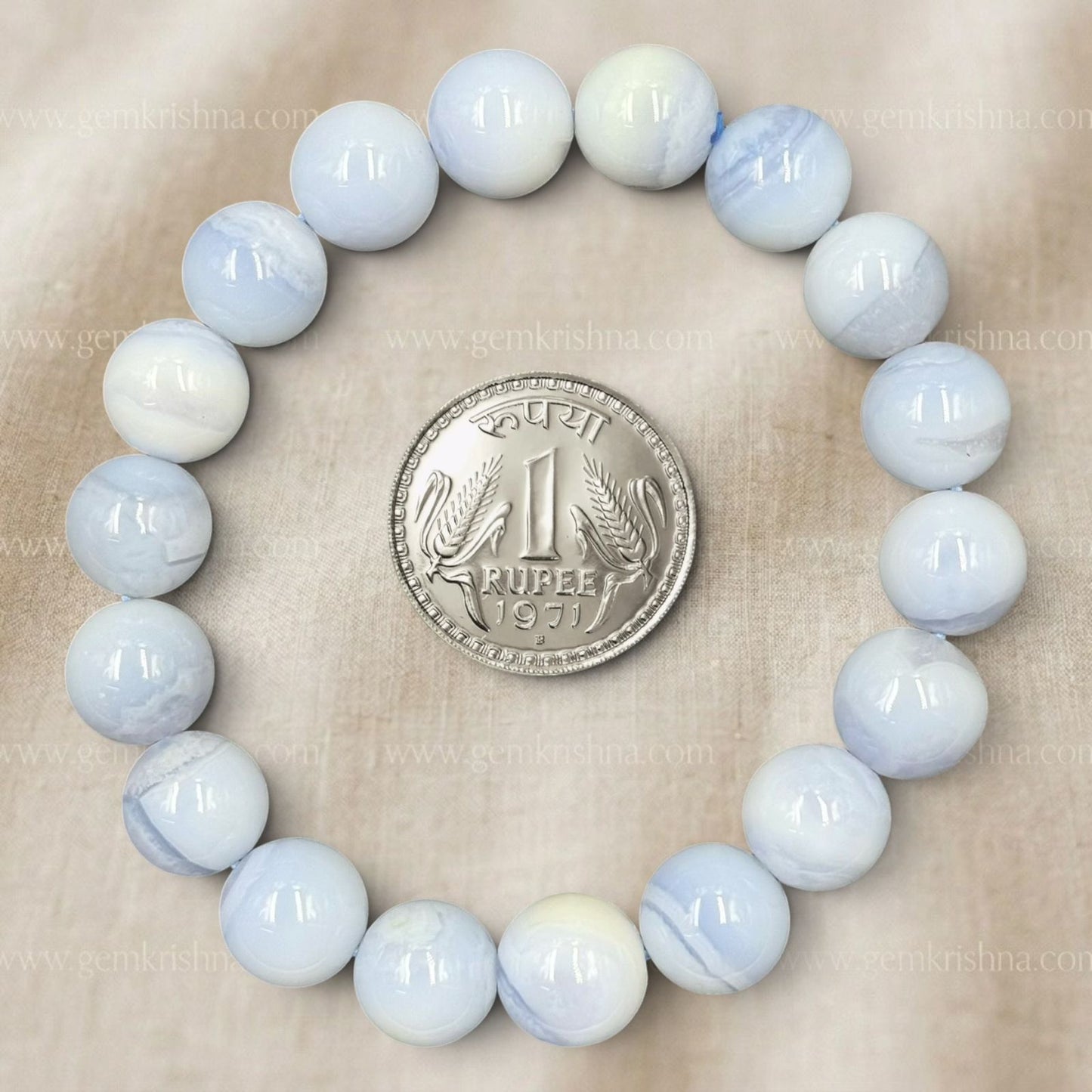 Blue Lace Agate Bracelet (Peace and Communication)