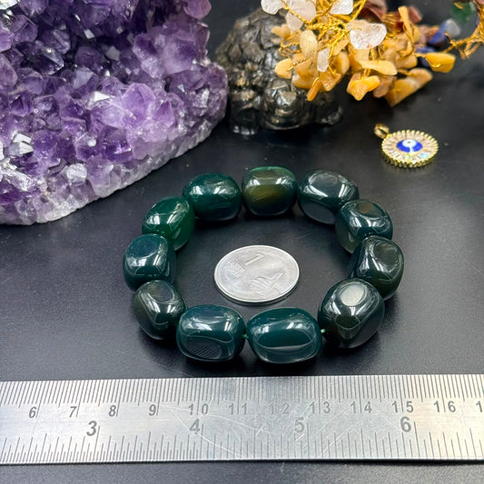 Green Jade Tumble Bracelet (Harmony and Prosperity)