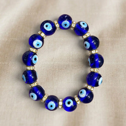 Evil Eye Glass Bead Bracelet (Protection and Positivity)